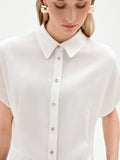 Camicia boxy panna in raso