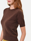 Maglia in lana marrone a maniche corte