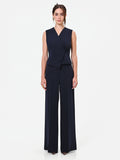 Gilet Studio gessato asimmetrico blu navy