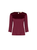 Blusa in raso bordeaux rosso