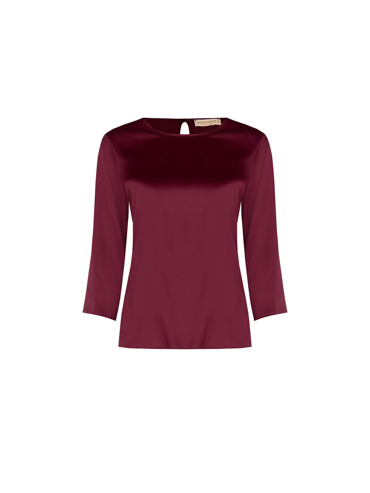 Blusa in raso bordeaux rosso
