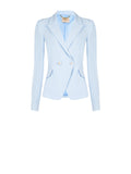 Giacca blazer cielo azzurro con rever a lancia