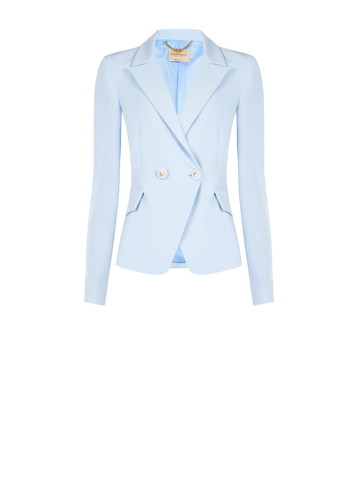 Giacca blazer cielo azzurro con rever a lancia