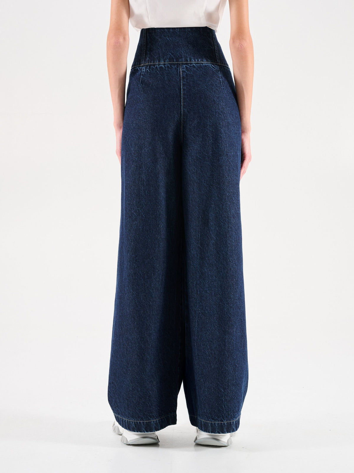 Jeans blu navy a vita alta