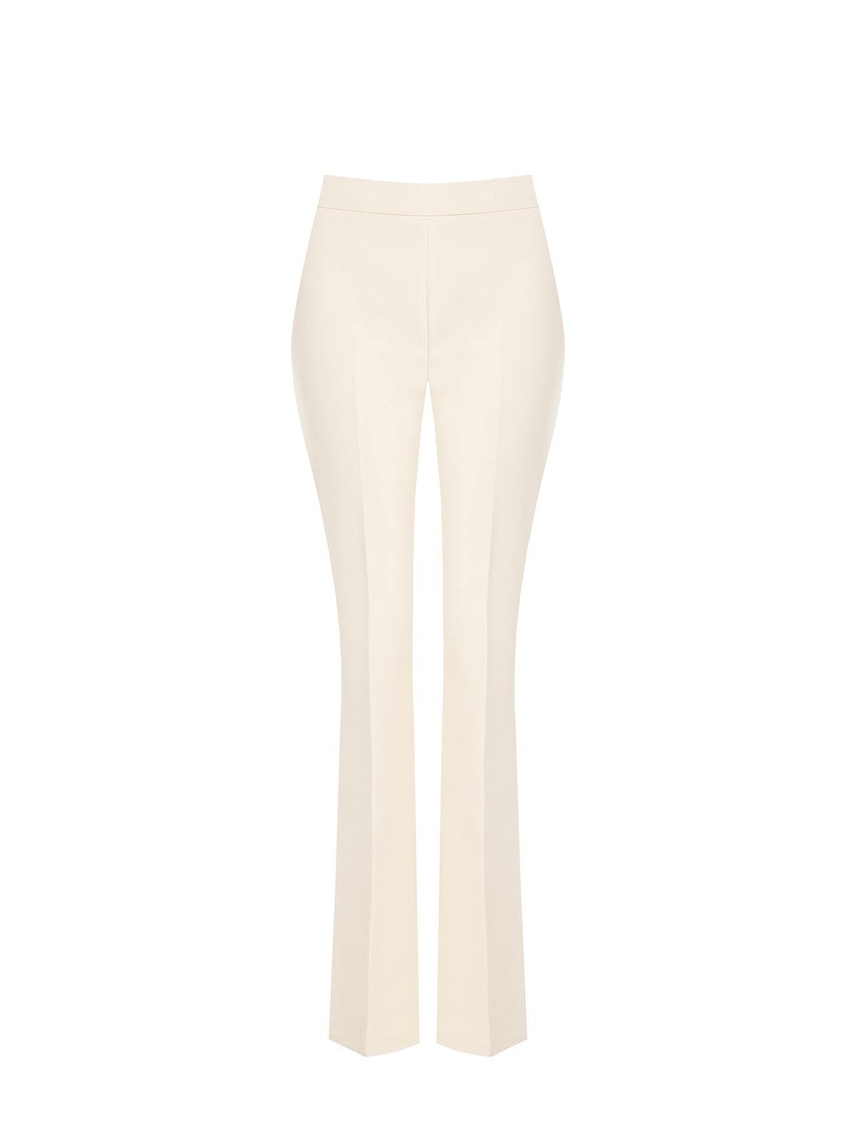 Pantaloni Flared in Tessuto Tecnico Beige Chiaro