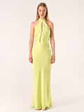 Abito Scivolato in Raso color Lime