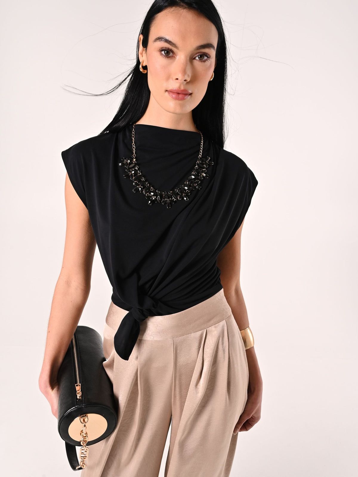 Top in Tencel Nero