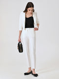 Pantaloni Slim in Tessuto Tecnico Bianco