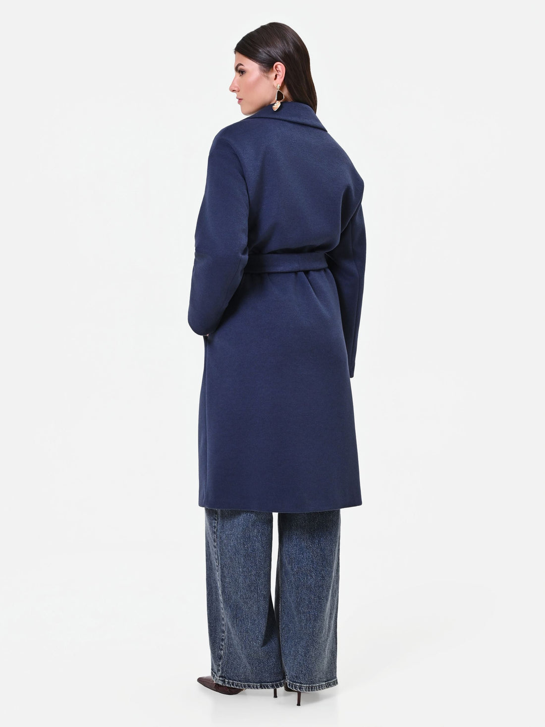 Cappotto a vestaglia blu navy Giorgia Palmas X Rinascimento