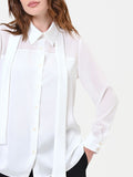 Camicia in georgette panna bianco con fusciacca