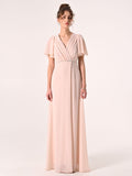 Abito Lungo in Georgette con Piping Strass