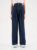Jeans blu navy a vita alta
