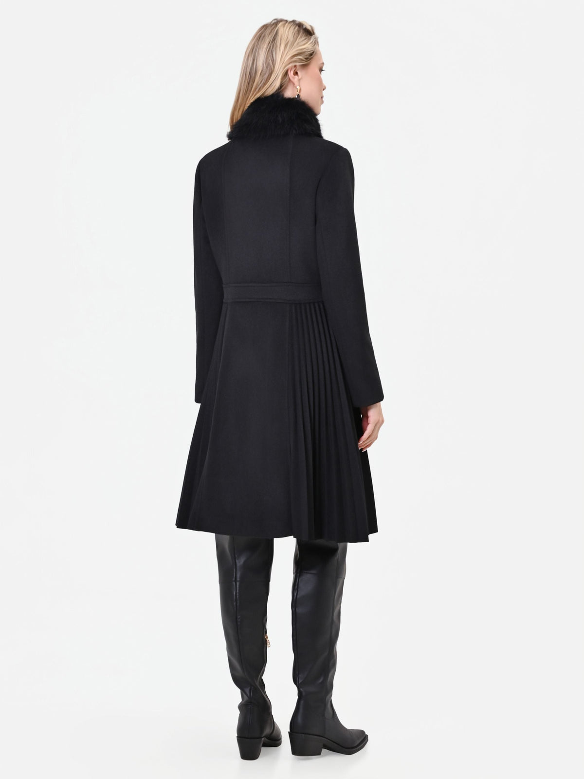 Cappotto doppiopetto nero in velaur