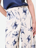 Pantalone a palazzo stampa floreale blu navy