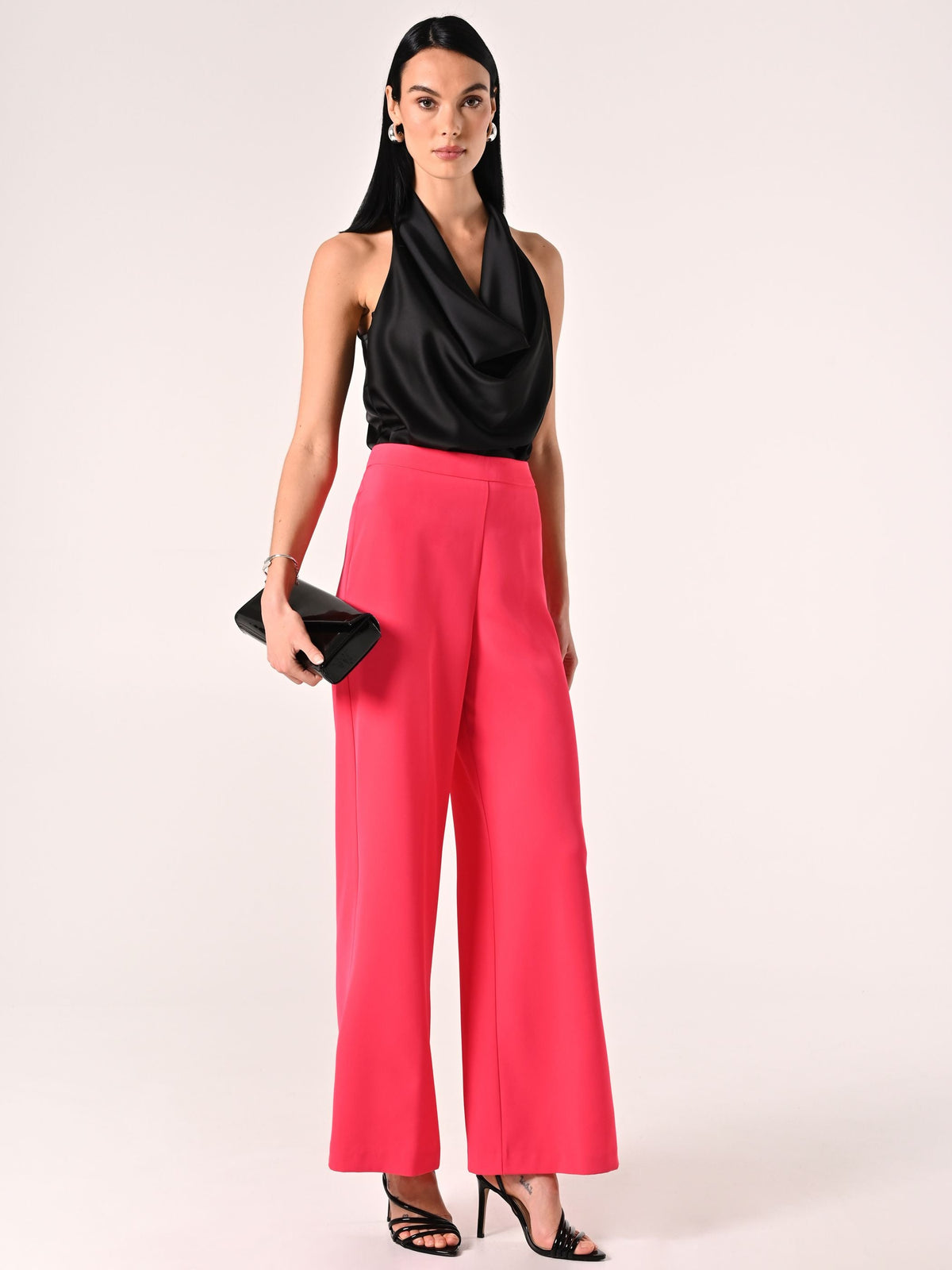 Pantaloni Ampi in Cadi Fuxia