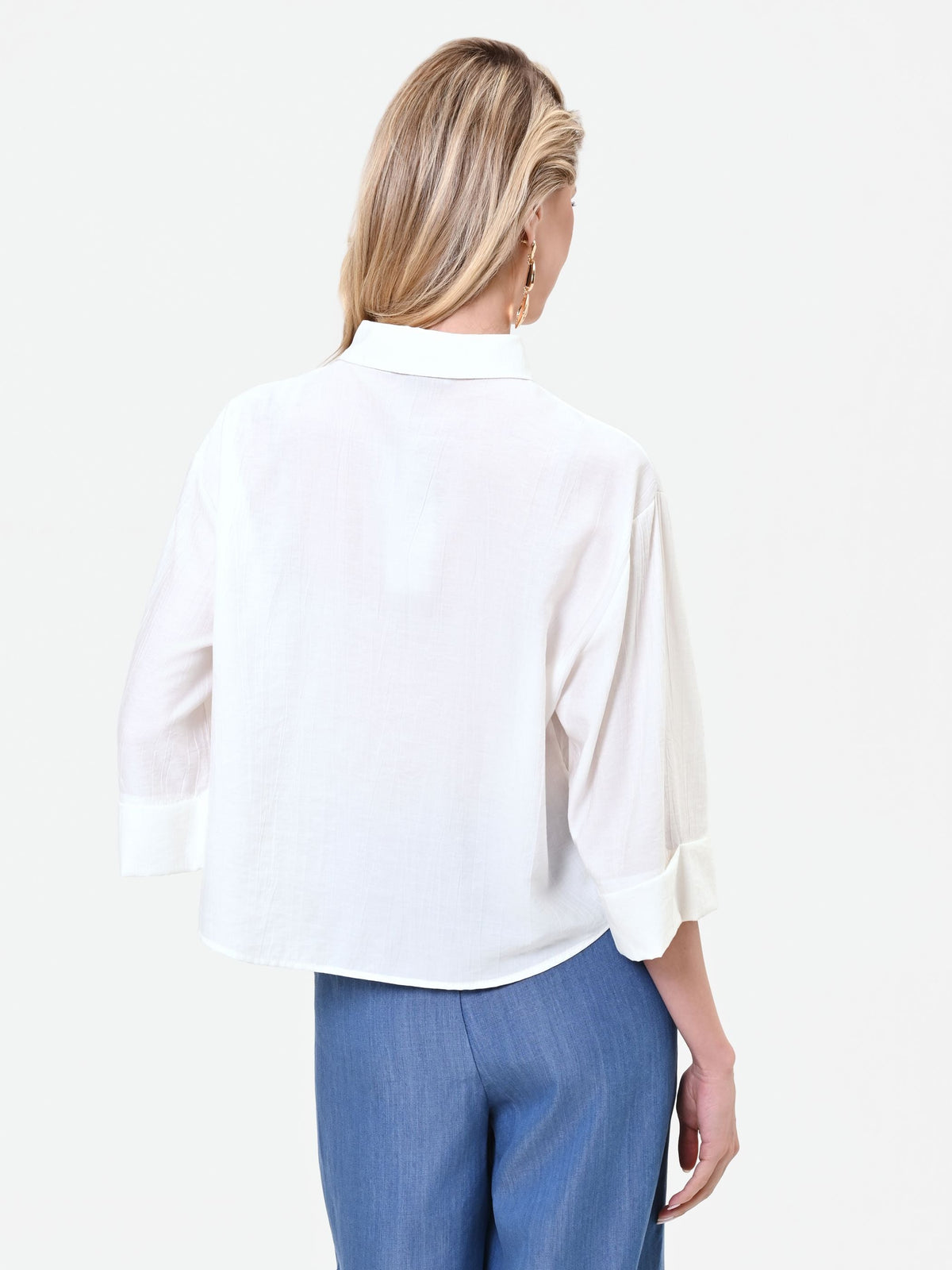 Camicia boxy bianca con tasche