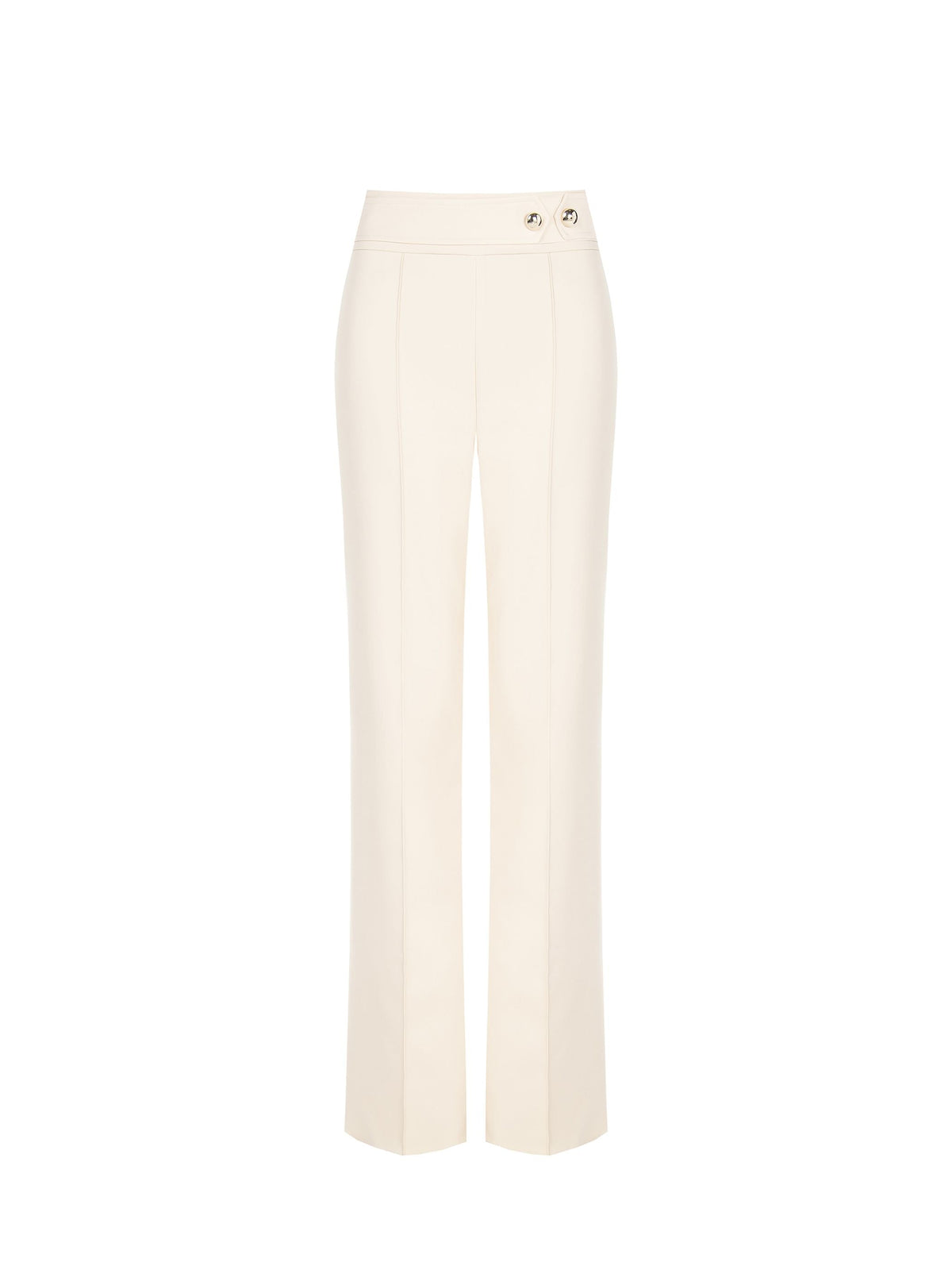 Pantaloni Flared Beige Chiaro in Tessuto Tecnico