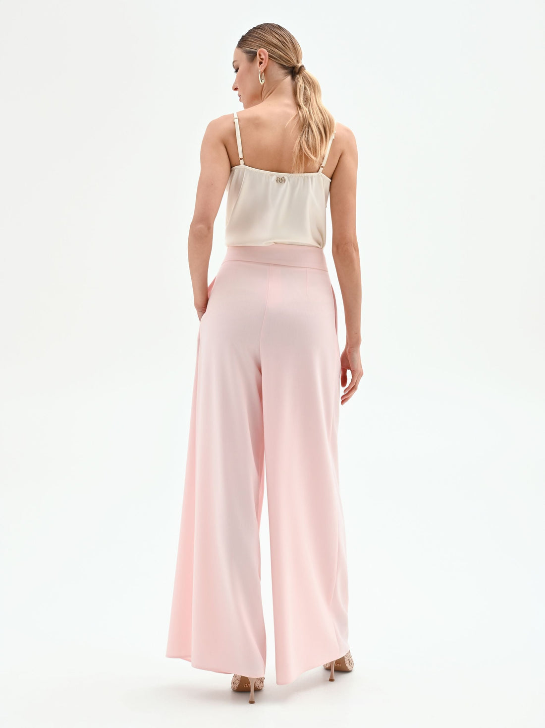 Pantalone palazzo rosa pastello