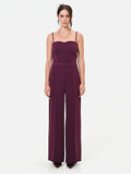 Pantalone Studio  palazzo bordeaux in crepe gessato