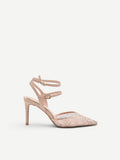 Décolleté rosa cipria con cristalli