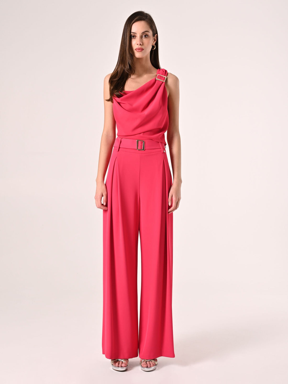 Pantaloni Fuxia con Cintura Fibbia Gold