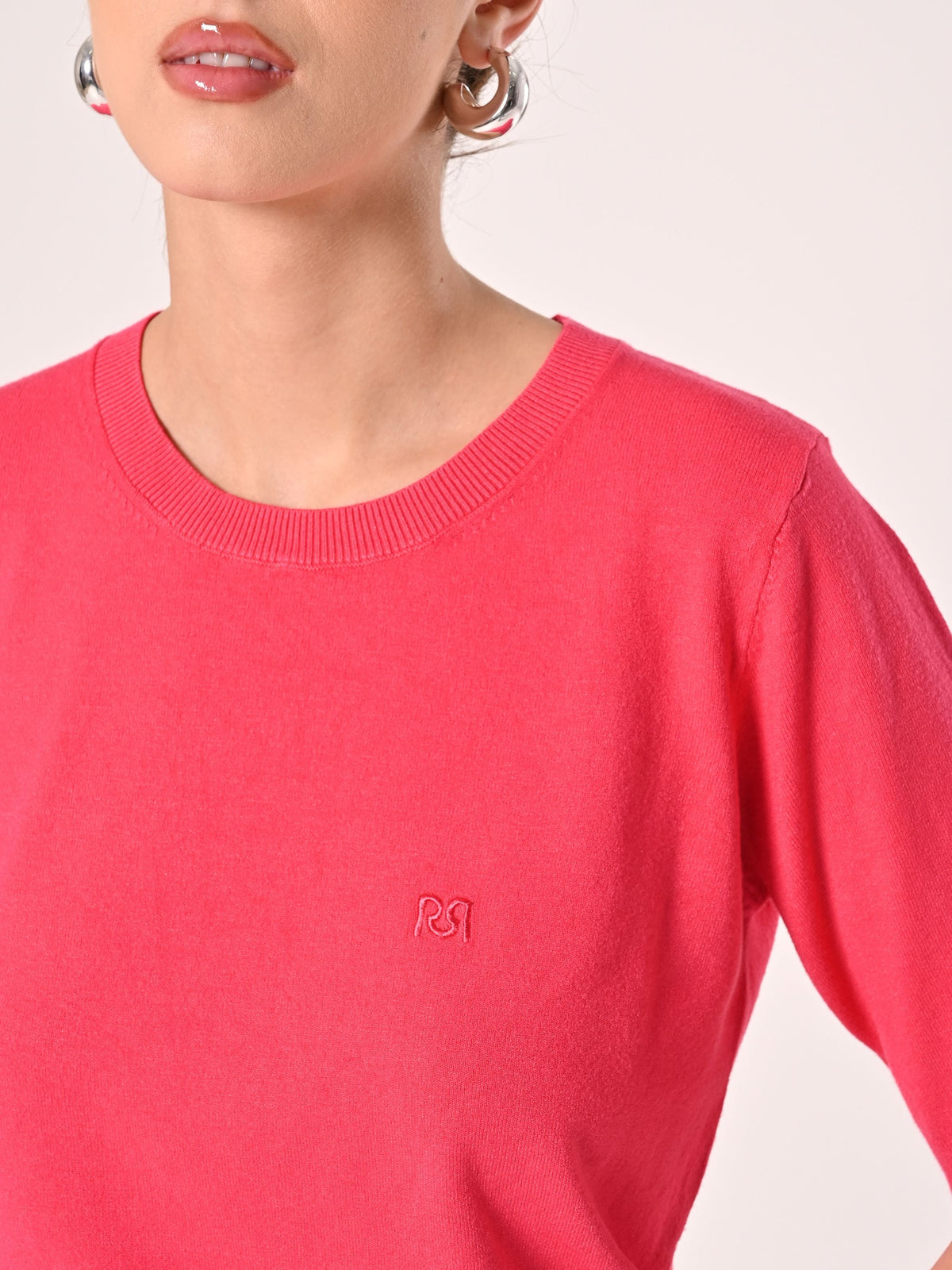 Maglioncino a Maniche Corte Fuxia
