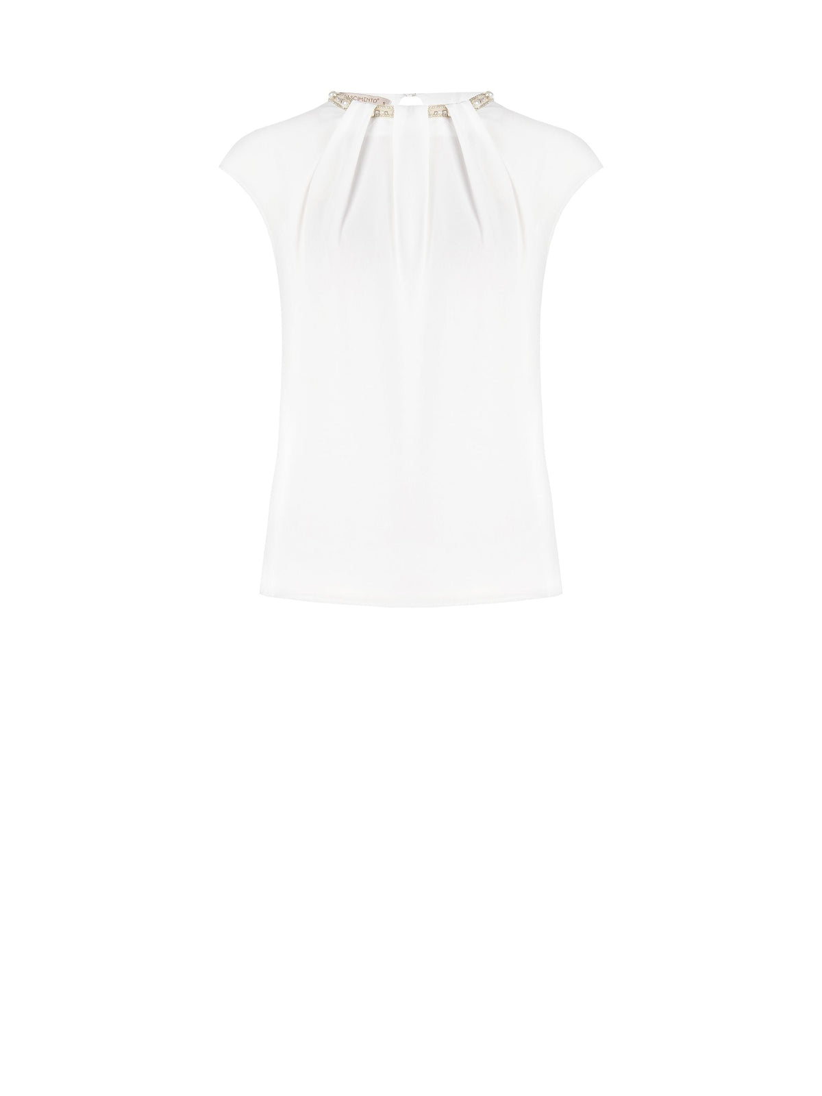 Blusa Bianca con Perle e Pietre