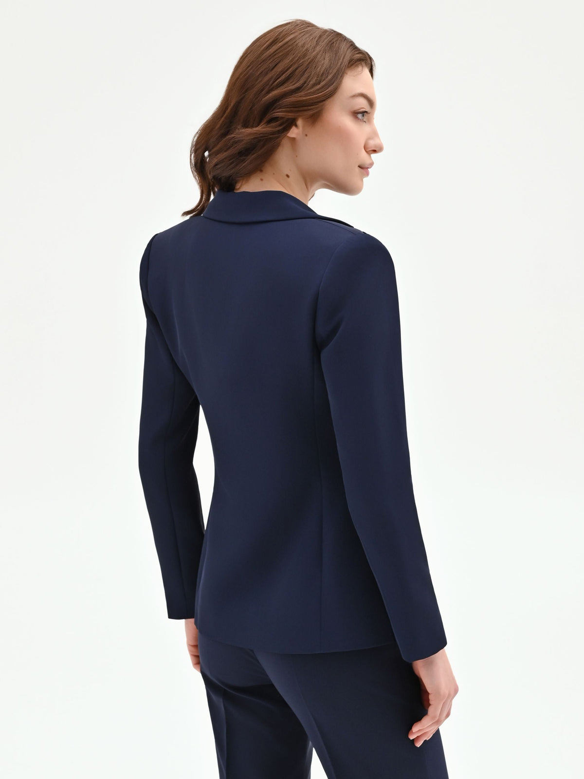 Giacca doppiopetto blu in cadi