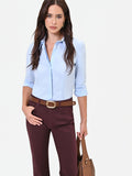 Camicia azzurra sciancrata in cotone