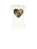 T-Shirt Bianca Cuore Strass