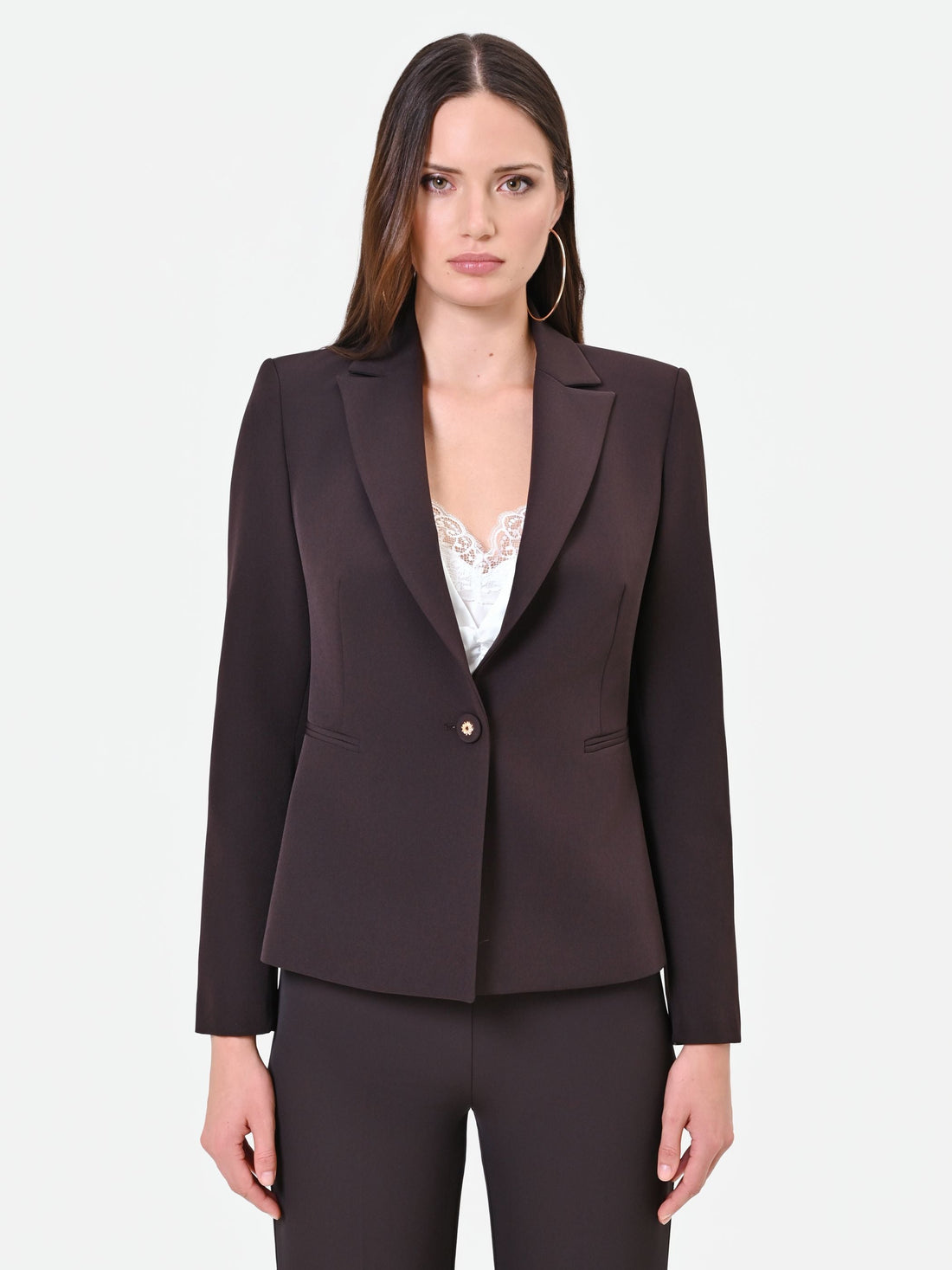 Giacca monopetto moro marrone