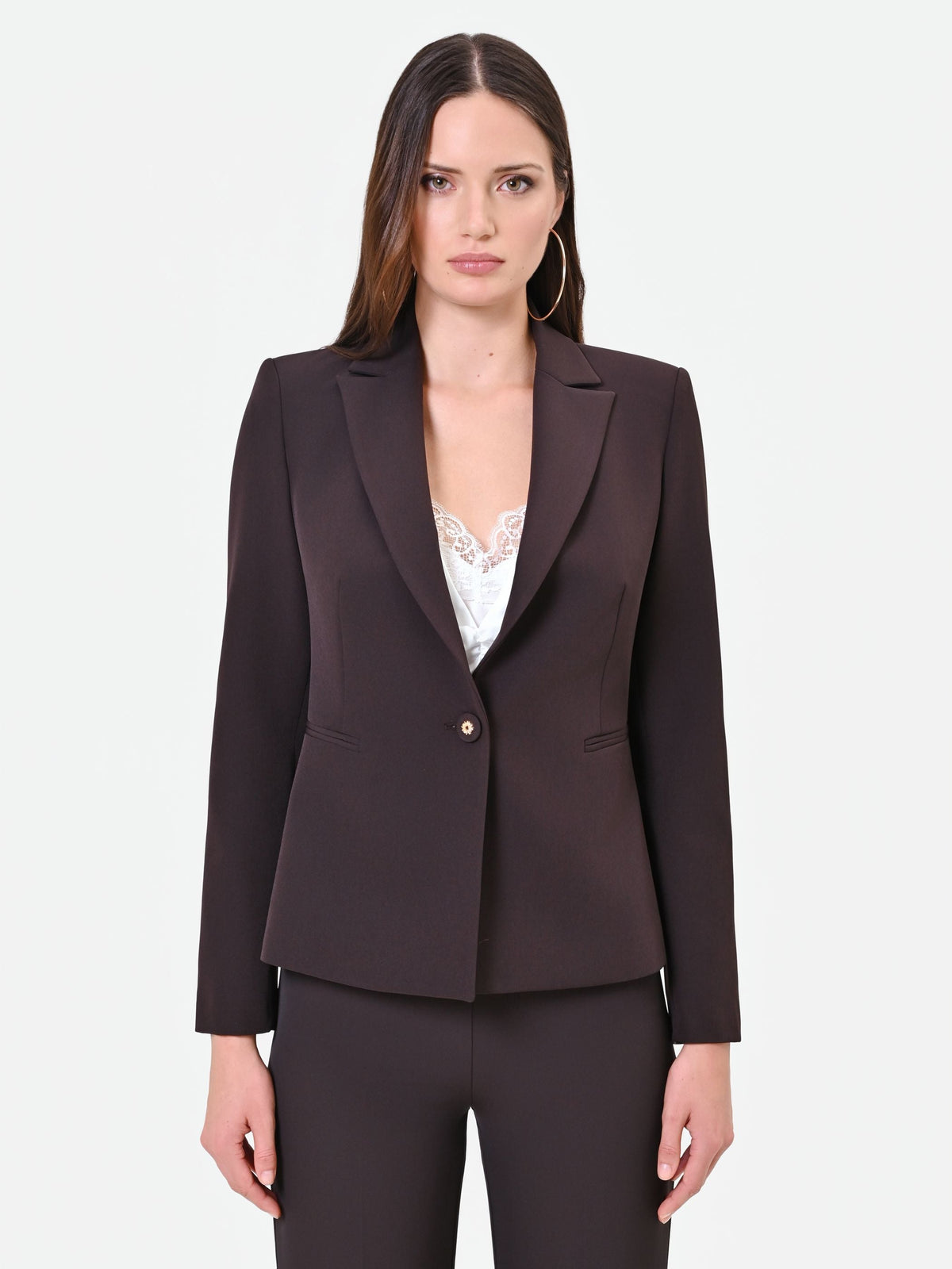 Giacca monopetto moro marrone