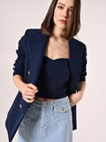Top in Tessuto Tecnico Blu