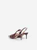 Décolleté slingback bordeaux con cinturini incrociati