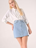 Gonna corta A-Line in Denim Chiaro