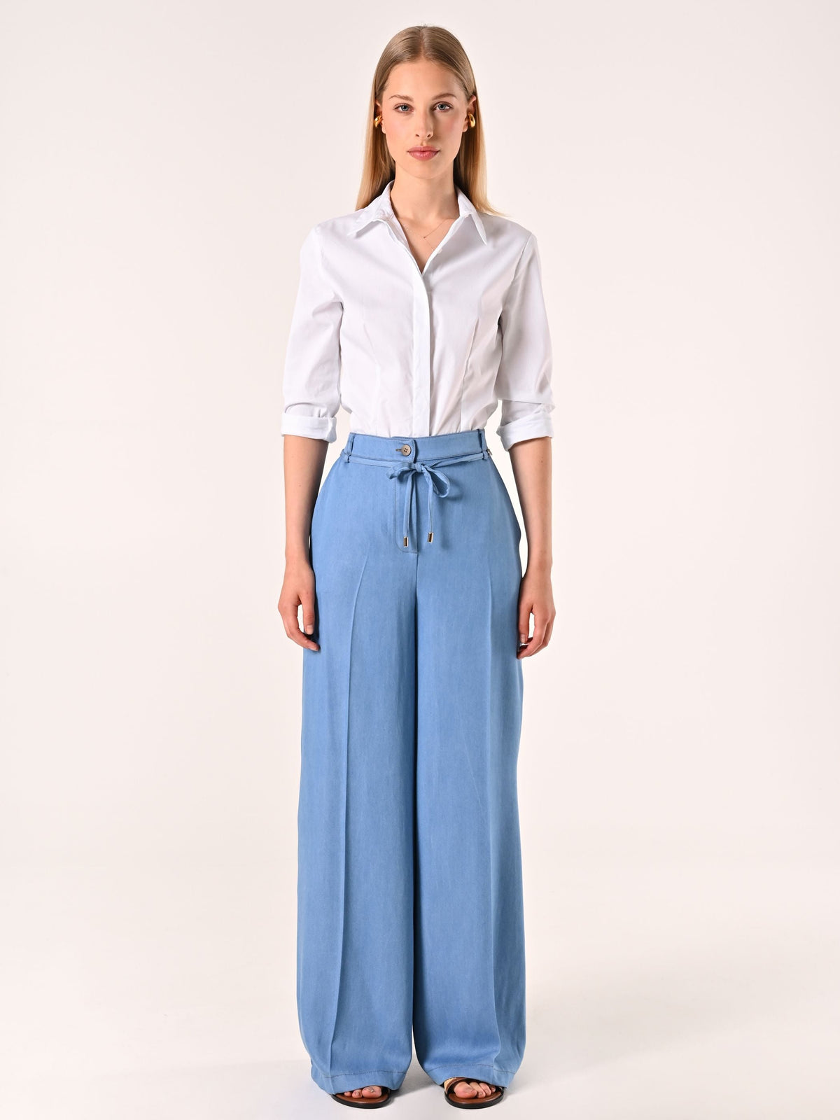 Pantaloni in Chambray Ampi