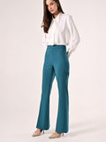 Pantaloni Flared in Tessuto Tecnico Verde Reale