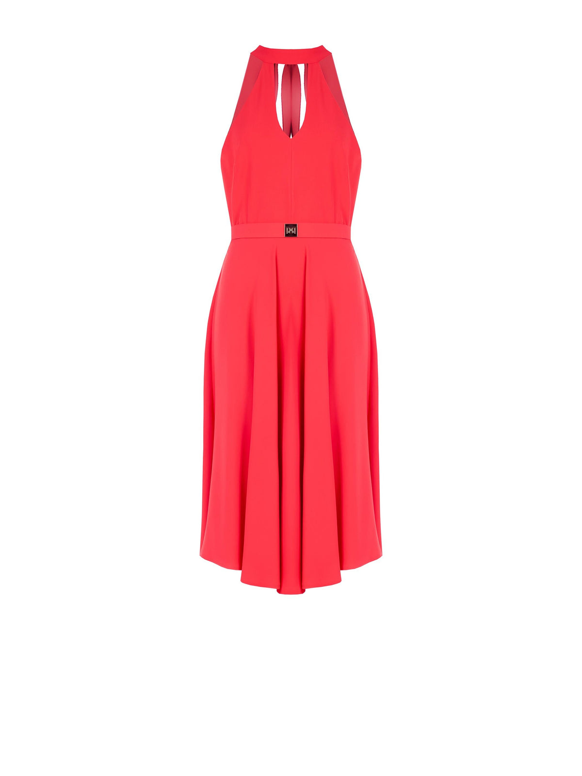 Abito midi rosso fragola in cadi