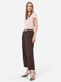 Pantalone marrone testa di moro con pinces