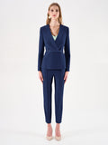 Giacca blu con cintura