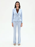 Giacca blazer cielo azzurro con rever a lancia