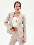 Giacca blazer monopetto tortora beige