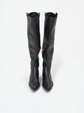 Stivale nero stile texano con gambale alto