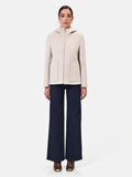 Giacca tortora beige con cappuccio