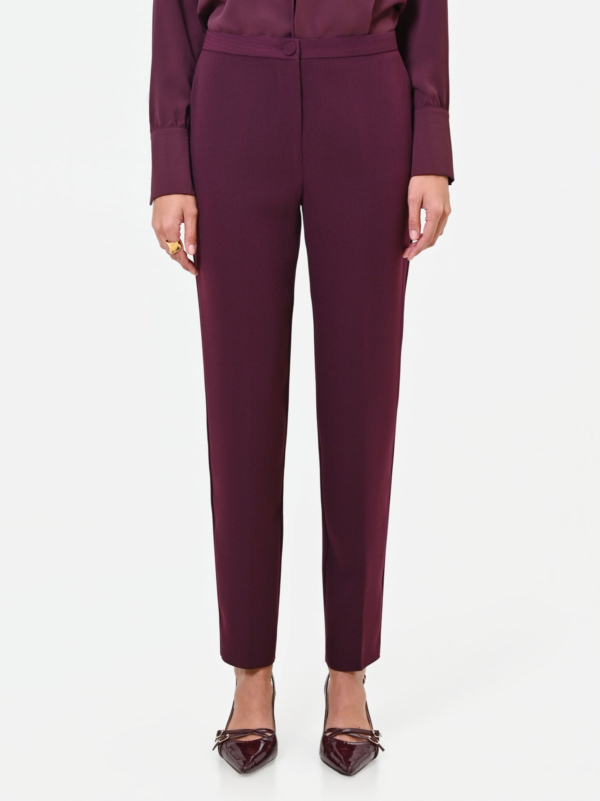 Pantalone Studio bordeaux gessato