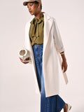 Cappotto Bianco in Doppio Crepe