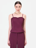 Top bordeaux con scollo a cuore