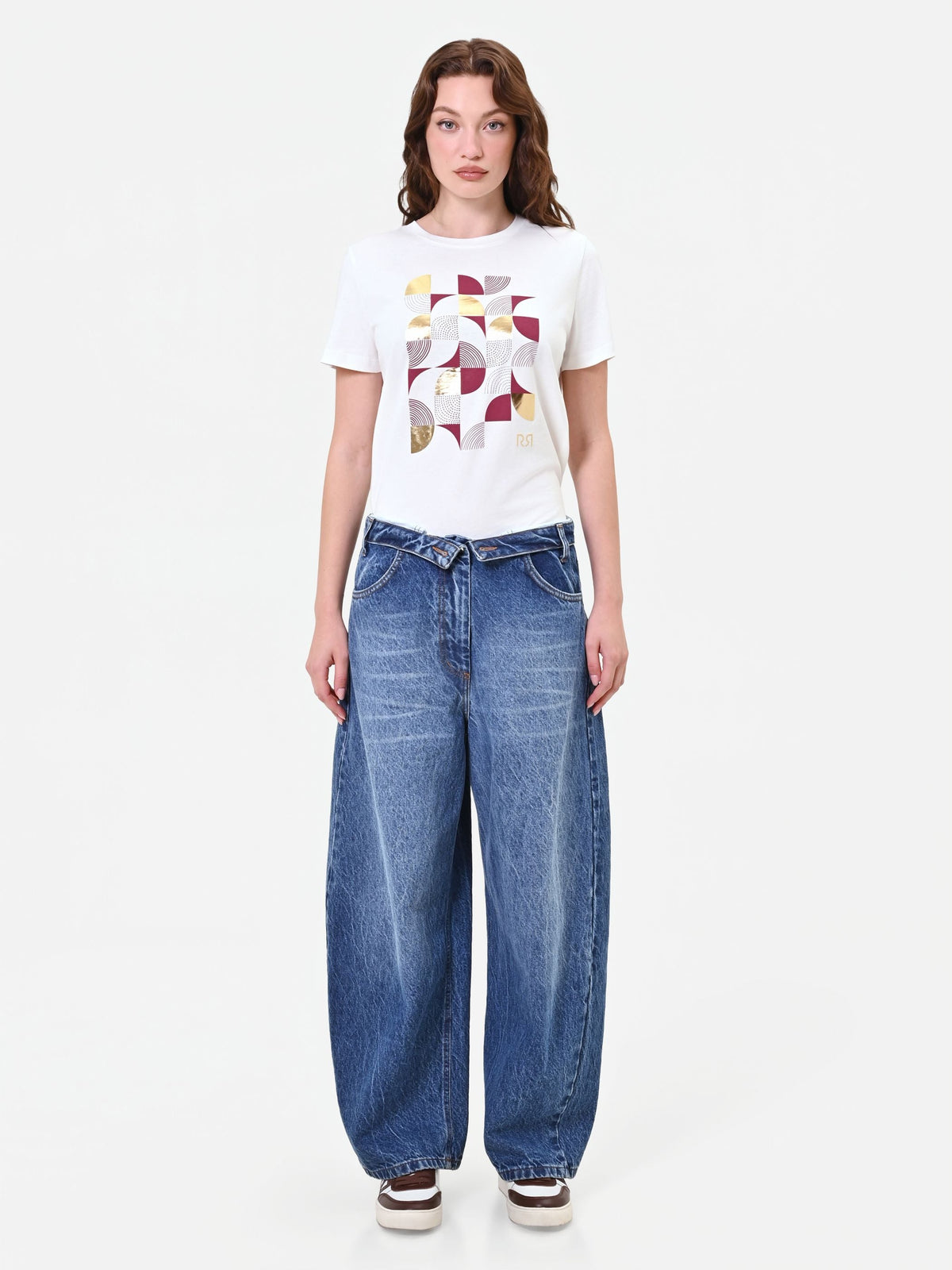 Jeans balloon con vita ribaltata