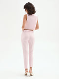 Pantalone slim rosa pastello