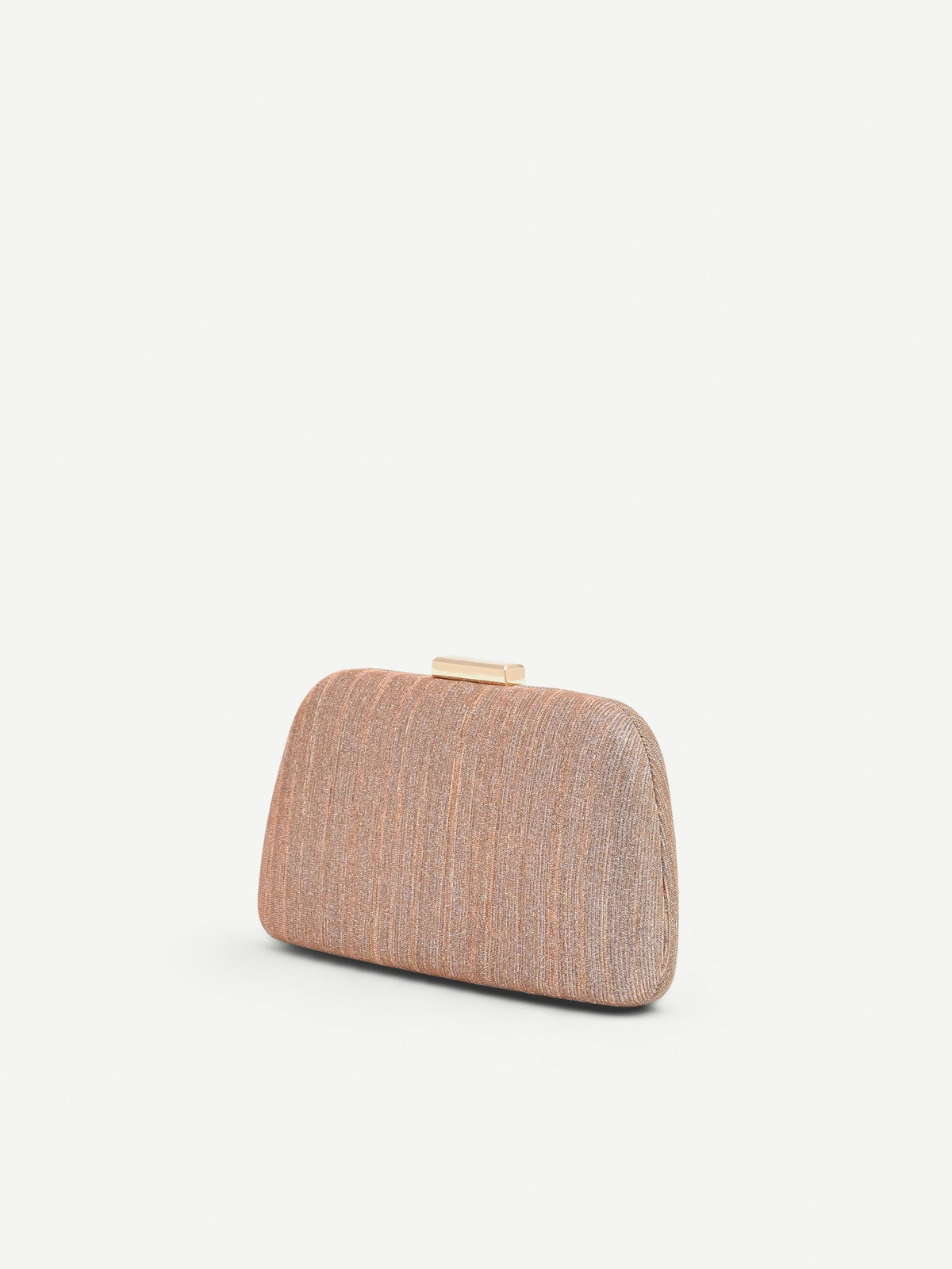 Pochette rigida oro con trama glitterata